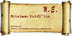 Mitelman Eulália névjegykártya